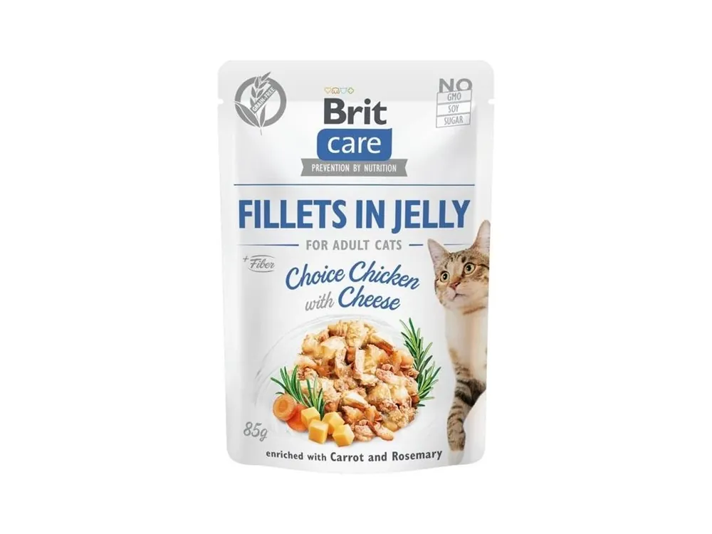Brit Care Cat kapsička Fillets in Jelly Choice Chicken with Cheese 85 g Koupit Online