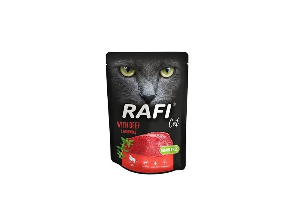 RAFI kompletní krmivo s hovězím pro kočky, bez obilovin, kapsička 300 g Rychlé Dodání