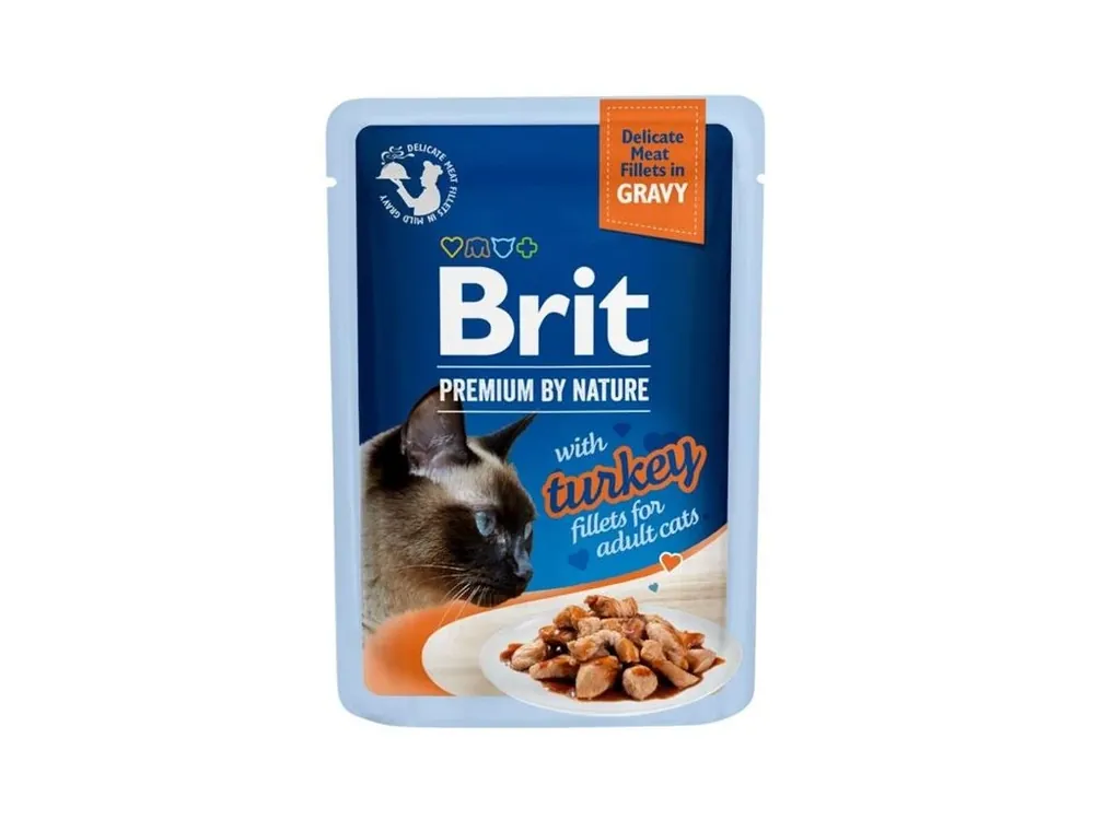 Brit Premium by Nature Cat Delicate Fillets in Gravy with Turkey 85 g Časově Omezené