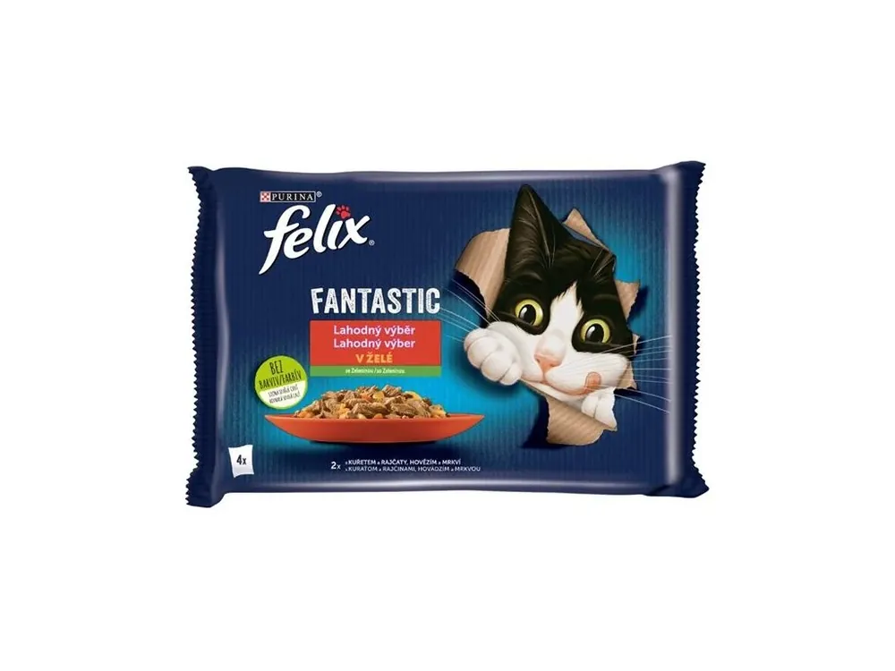 Ihned K Objednání Felix Cat Fantastic kapsička masový výběr + zelenina (Multipack 4 x 85 g)