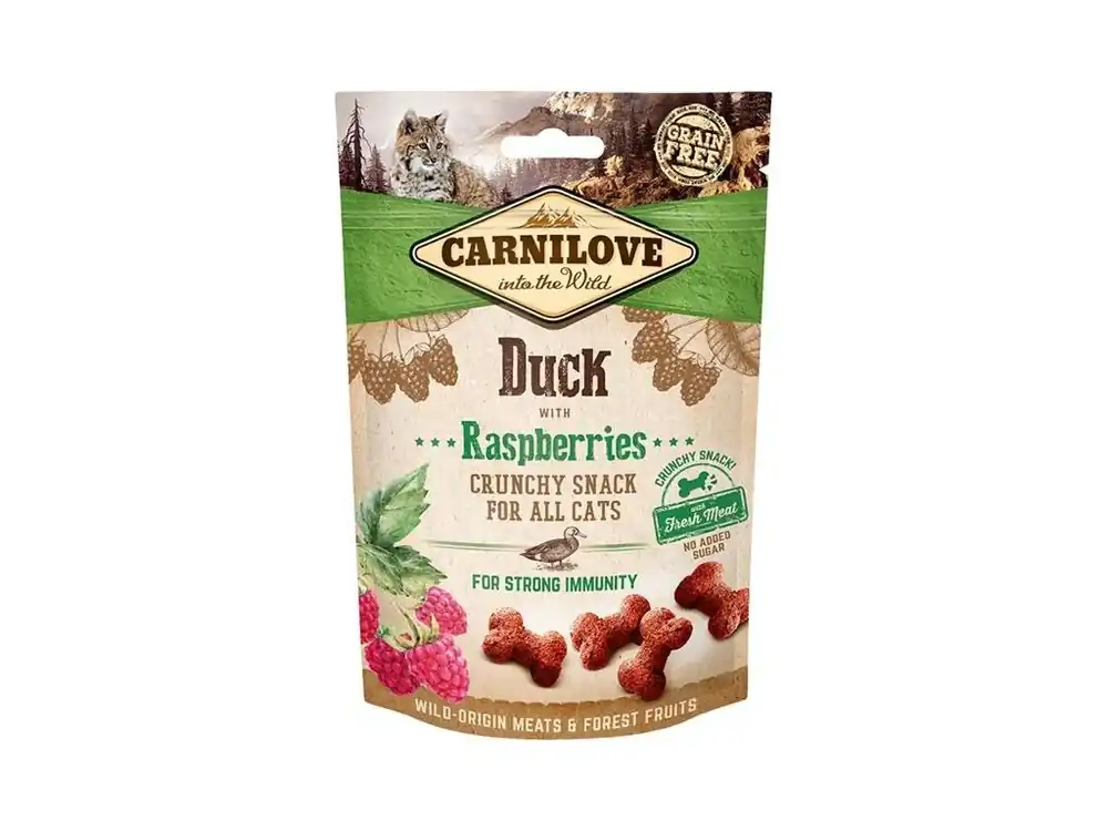 Nakupujte Hned Carnilove Cat Crunchy Snack Duck with Raspberries with fresh meat 50 g