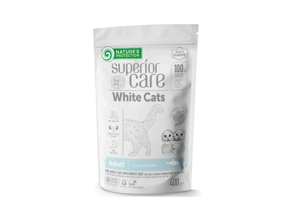 Top Prodej Nature‘s Protection Cat Dry Superior Care White Adult GF Herring 400 g
