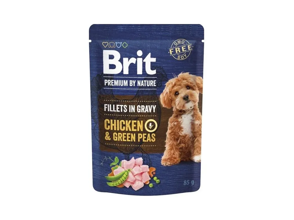 Brit Premium by Nature Dog kapsička Fillets in Gravy Chicken&Peas 85g Přímo Od Výrobce