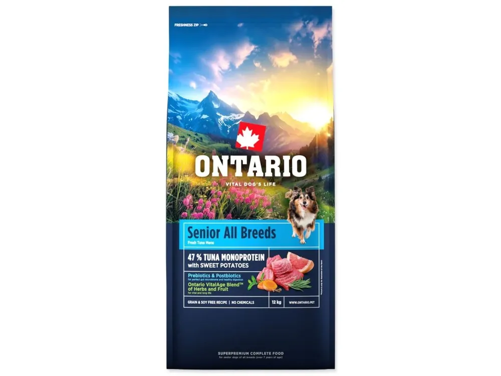 Krmivo Ontario Senior All Breeds Monoprotein Tuna & Sweet Potatoes 12 kg Top Prodej