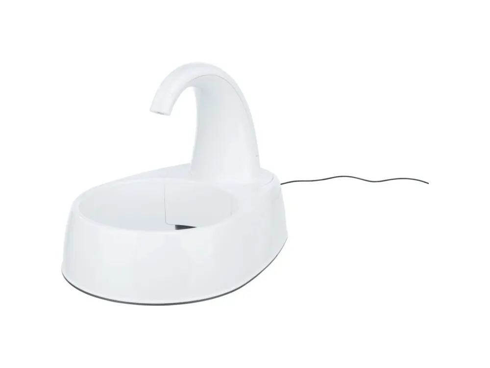 Vrácení Zdarma Fontána na vodu s oblým kohoutkem, 2,5 l/25 × 24,5 × 35 cm, plast, bílá