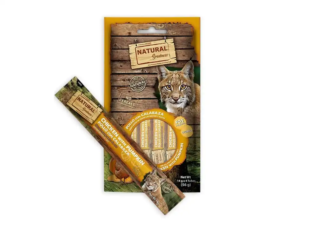 Natural Greatness Creamy DIGEST, funkční pamlsek - kuře, dýně, 4 x 14 g Tovární Cena