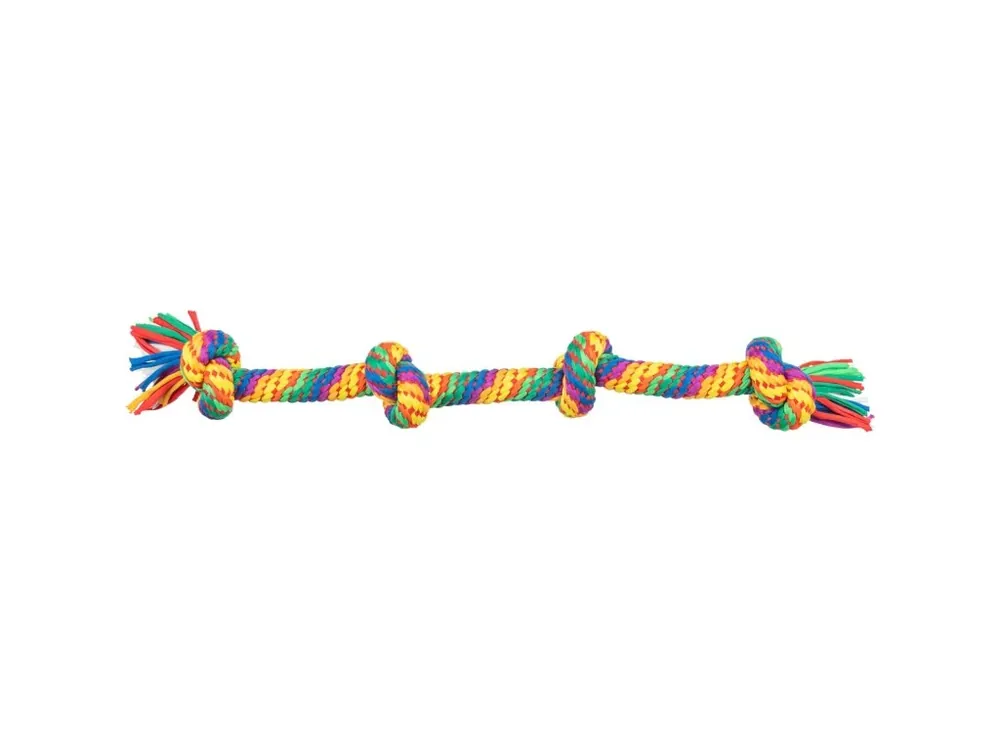 Poslední Šance Hrací činka / přetahovadlo 61 cm, 4 uzly, multikolor - LIMITOVANÁ NABÍDKA
