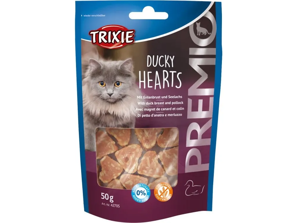 Premio HEARTS light- srdíčka z kachních prsíček a mořského lososa 50g Hit Sezóny
