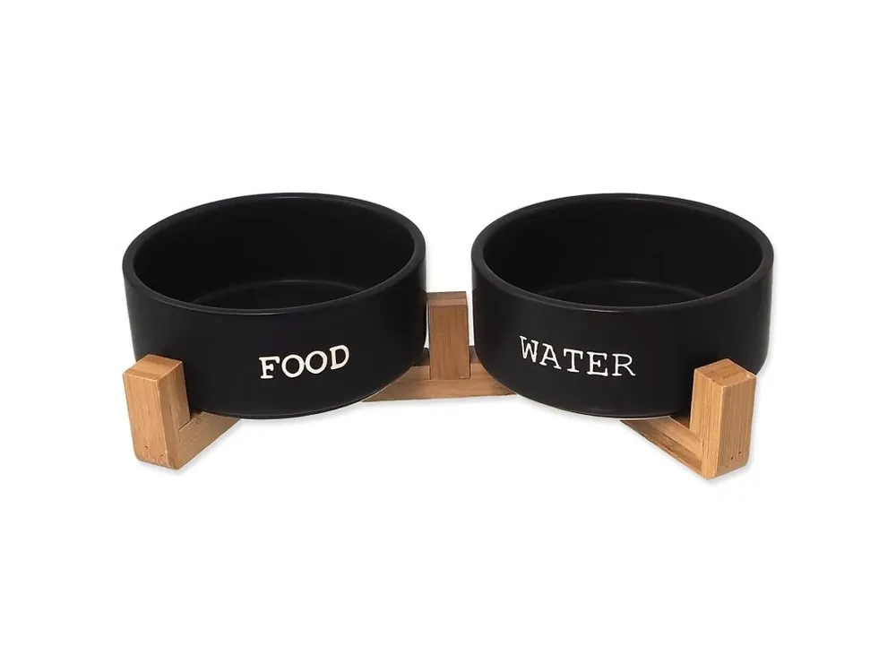 Set Dog Fantasy misky keramické se stojanem černé 2x 16x6,5cm, 850ml Aktuální