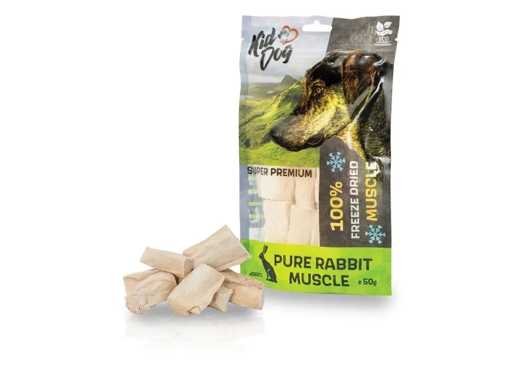 Akční Nabídka KIDDOG SUPER PREMIUM 100% králičí čistá svalovina sušená mrazem 50 g