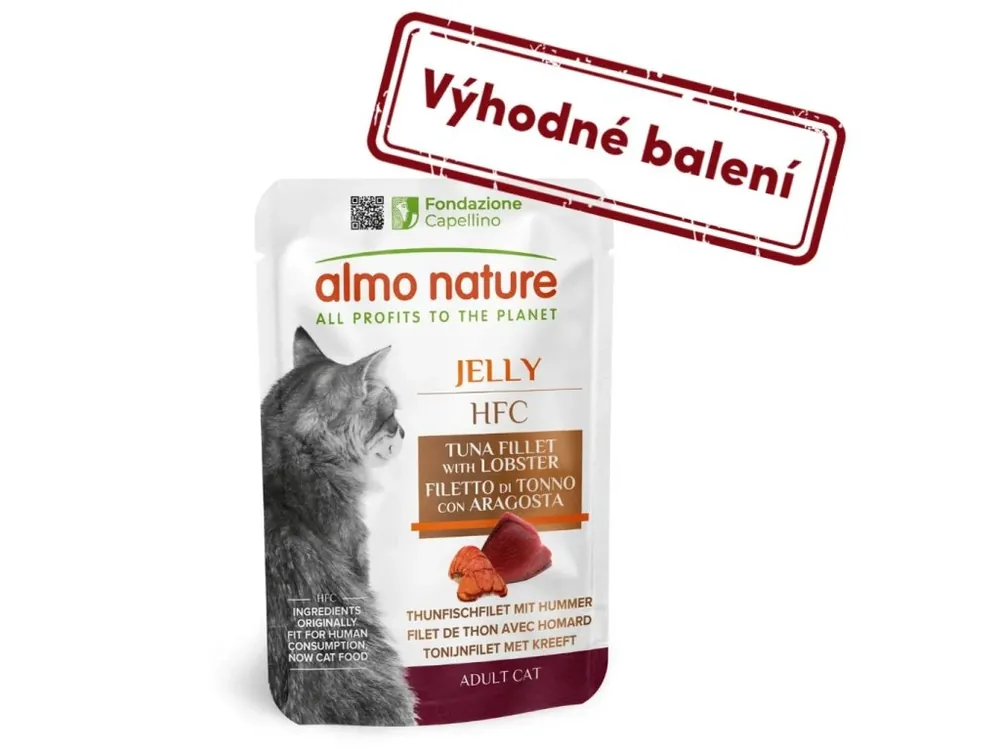 Jen Po Omezenou Doba Almo Nature HFC Jelly - Filet z tuňáka a humr 55g výhodné balení 24ks