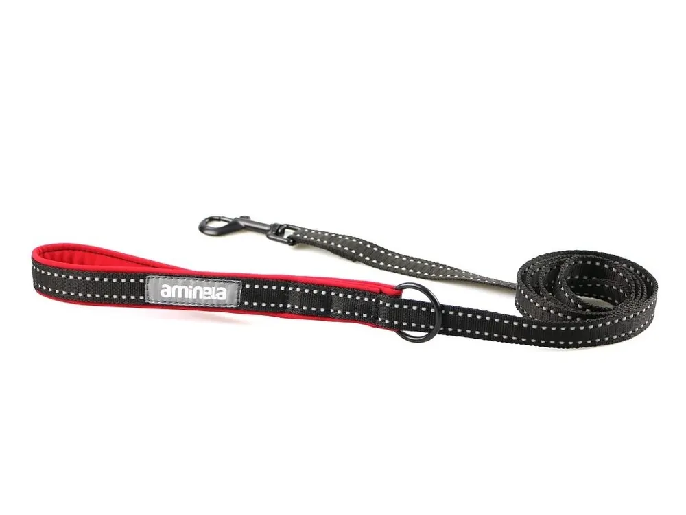 Aminela jednoduché vodítko nepodšité Sport & City 20mm/150cm, červená Finální Výprodej