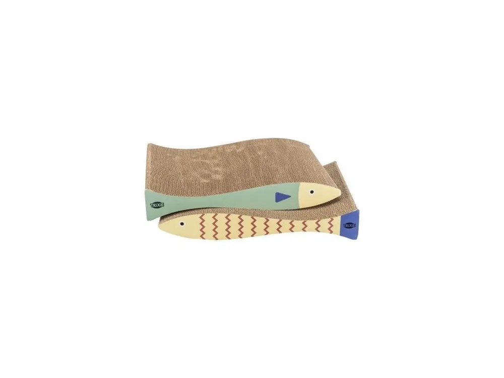 Škrabací karton "ryba", catnip, 2 ks, 40 x 30 x 11 cm, mátová/krémová Sleva