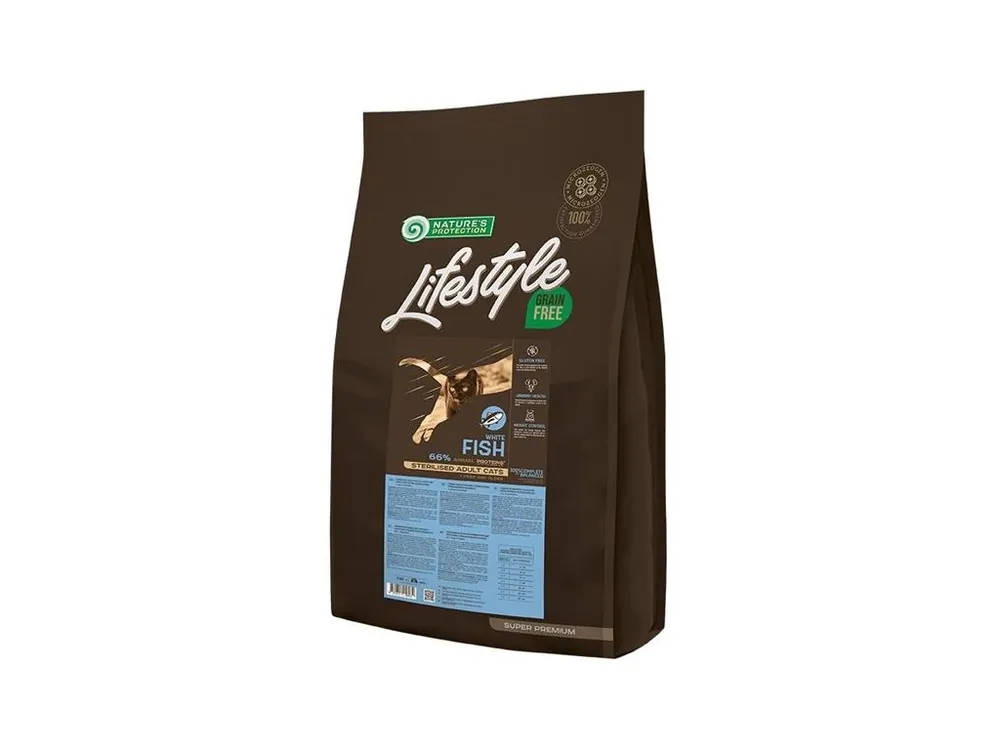 Nature‘s Protection Cat Dry LifeStyle GF Sterilised White Fish 7 kg Nízká Cena