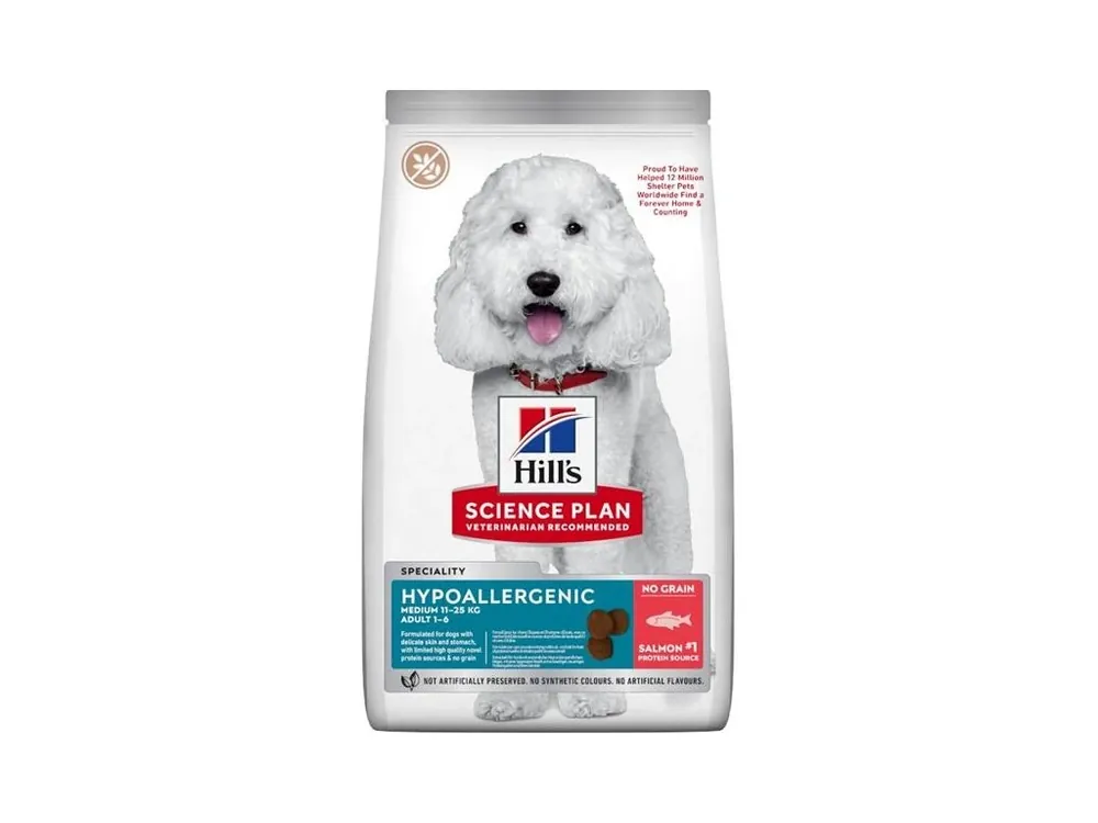 Levný Hill‘s Science Plan Canine Adult Hypoallergenic Medium Salmon 12 kg