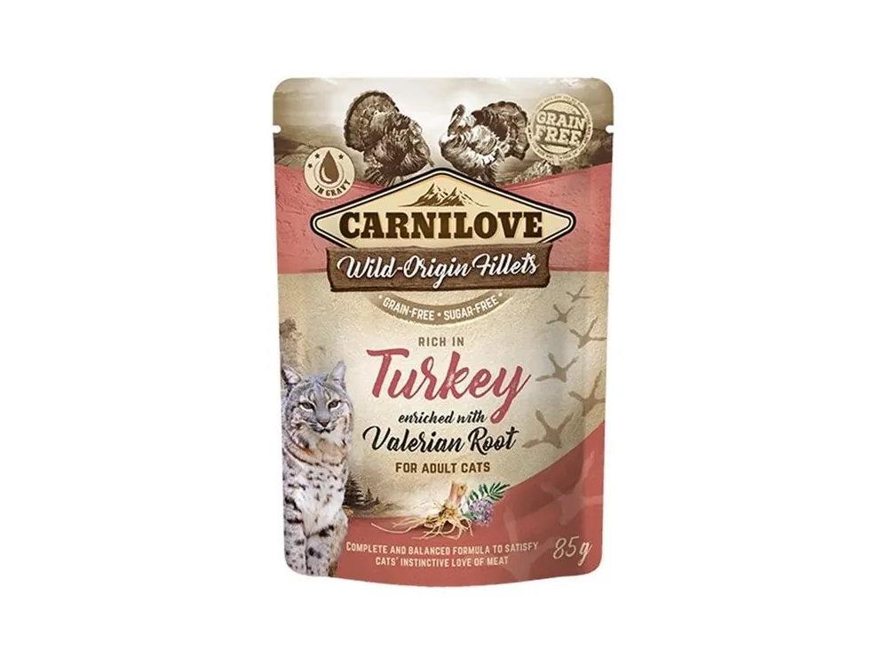 Carnilove Cat kapsička Rich in Turkey Enriched with Valerian 85 g Cenová Bomba