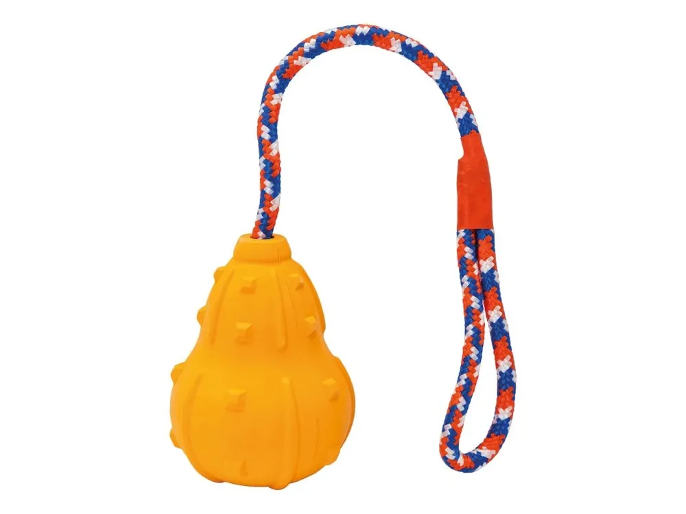 Vrhací "HOKAIDO" z přírodní tvrdé gumy 10 / 43 cm na laně, HipHop Dog Akční Nabídka