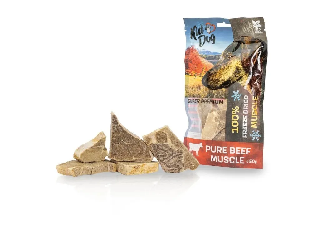 Ihned K Objednání KIDDOG SUPER PREMIUM 100% hovězí čistá svalovina sušená mrazem 50 g
