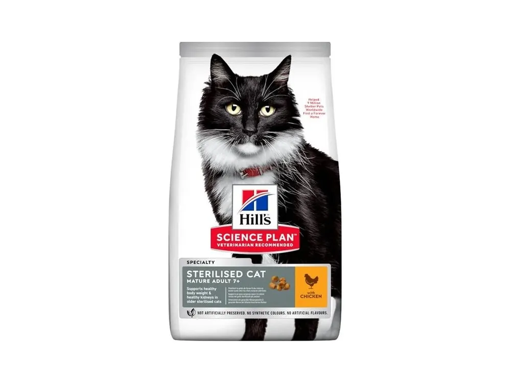 Odeslání Ihned Hill‘s Science Plan Feline Mature Adult 7+ Sterilised Chicken 3 kg