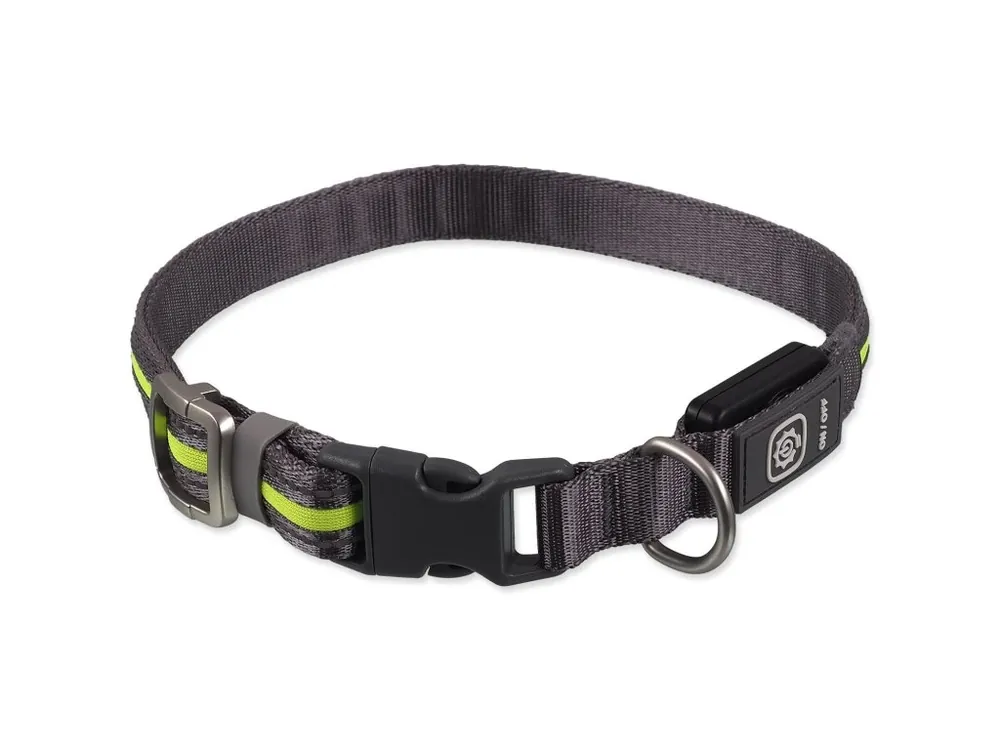 Obojek Dog Fantasy USB LED nylonový svítící M-L zelený 2,5x45-65 cm Akce