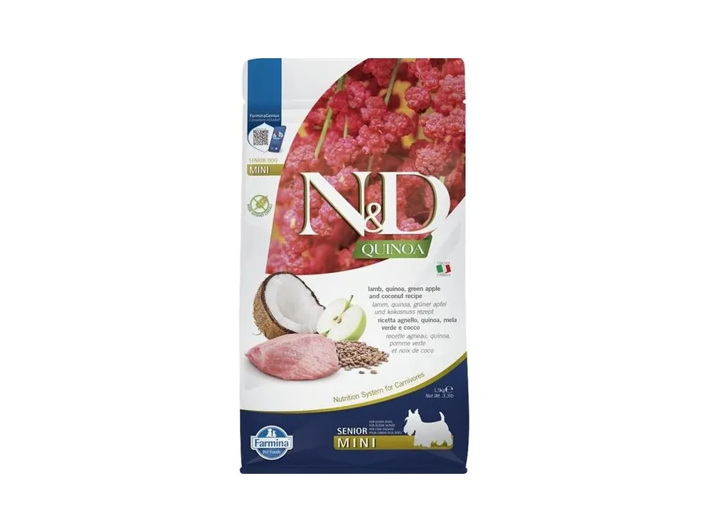 N&D QUINOA Dog GF Senior Lamb, Green Apple and Coconut Mini 1,5 kg Nakupujte Hned