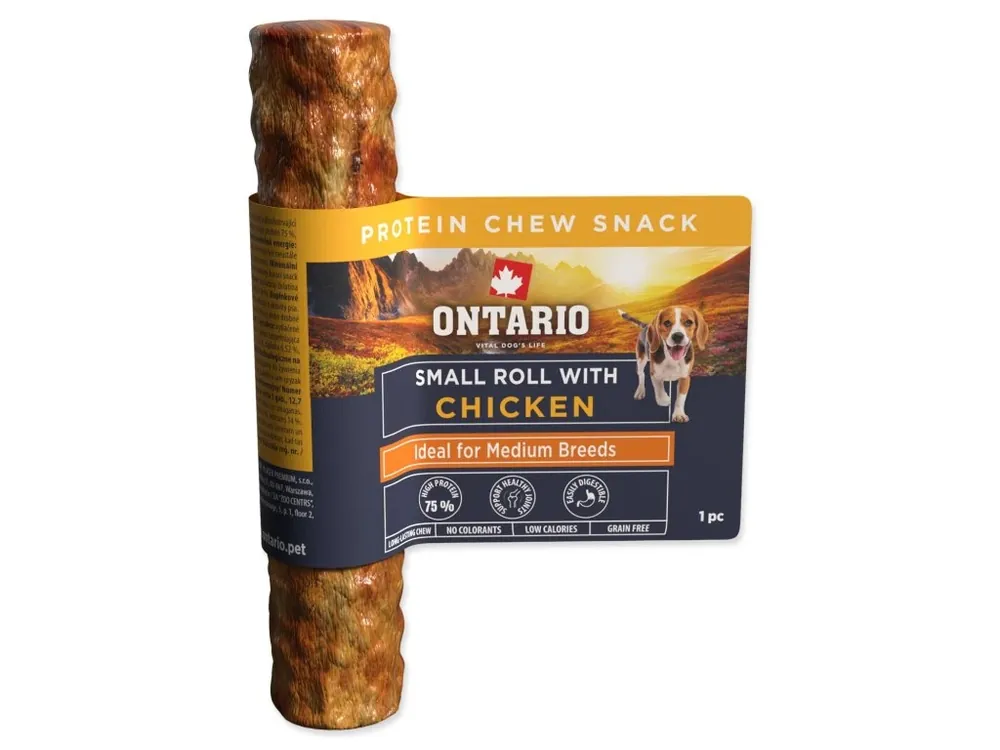Pochoutka Ontario Protein žvýkací malá rolka s kuřecím 1 ks (12,7 cm) Originální