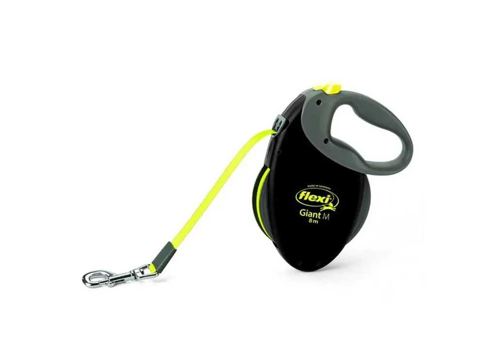 Aktuální Flexi Giant Neon pásek, černá/neon žlutá (M délka 8 m, do 25 kg)