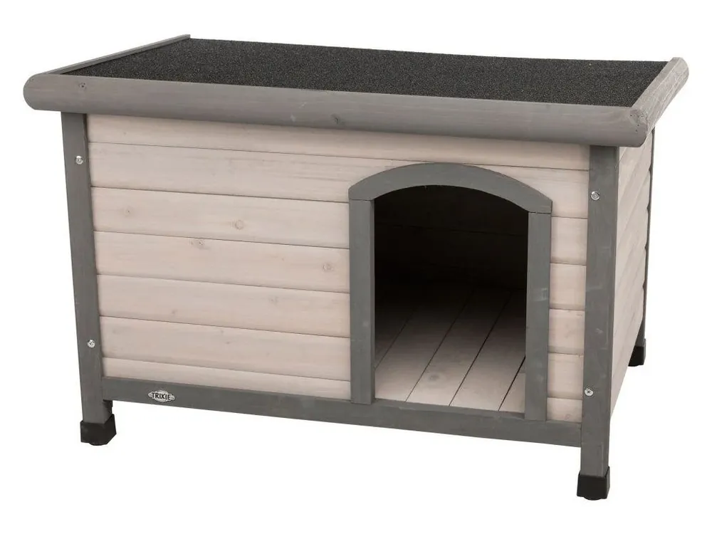 Vrácení Zdarma Natura bouda pro psa s rovnou střechou S-M 85 x 58 x 60 cm, šedá