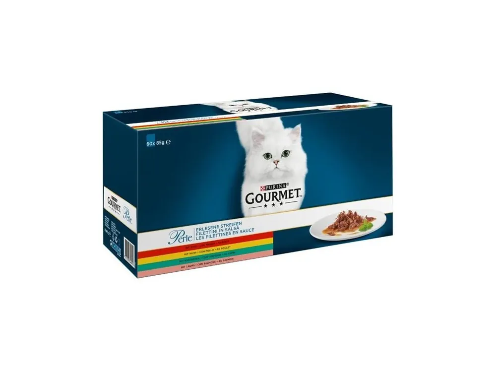 Víkendová Akce Gourmet Perle Cat kapsička minifiletky maso (Multipack 60 x 85 g)