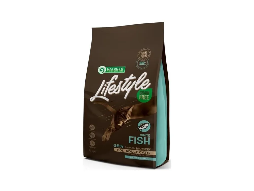 Akční Nabídka Nature‘s Protection Cat Dry LifeStyle GF Adult White Fish 1,5 kg