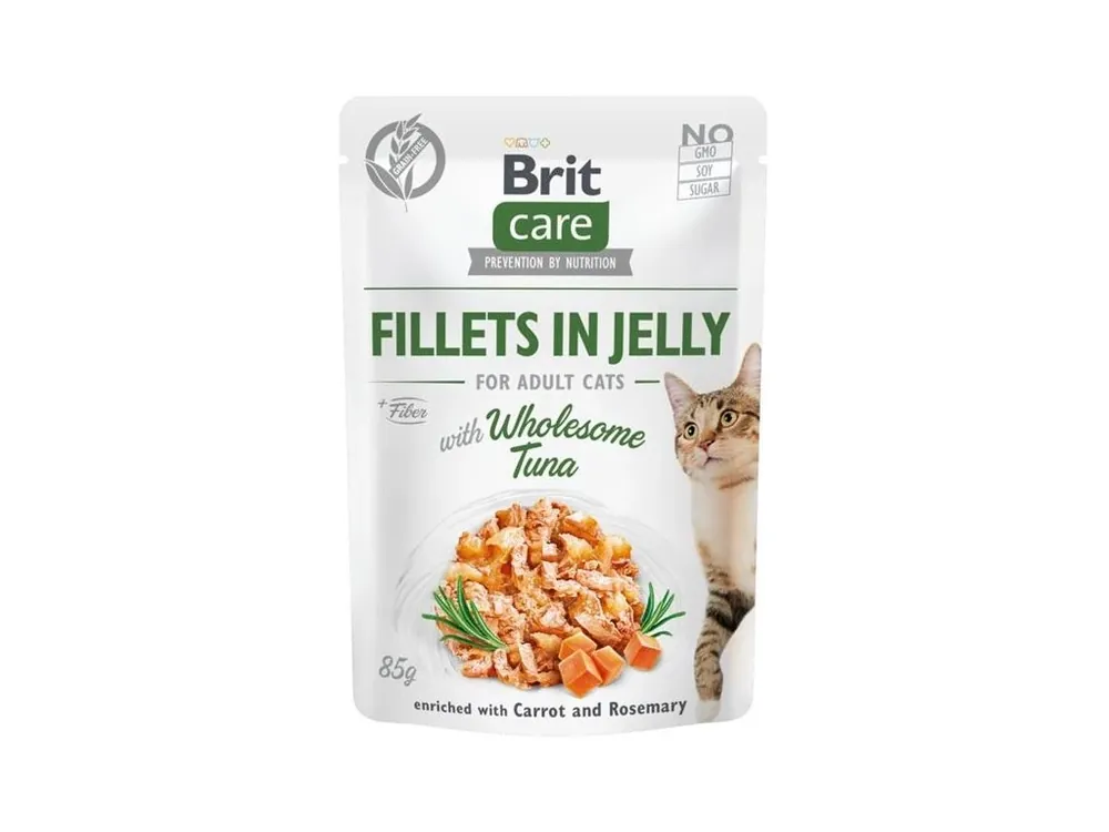 Brit Care Cat kapsička Fillets in Jelly with Wholesome Tuna 85 g Nejprodávanější