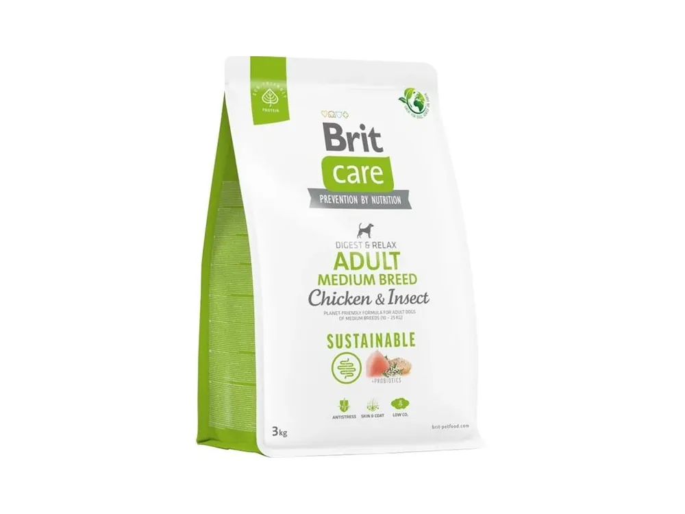 Brit Care Dog Sustainable Adult Medium Breed Chicken+Insect 3 kg Akční Nabídka