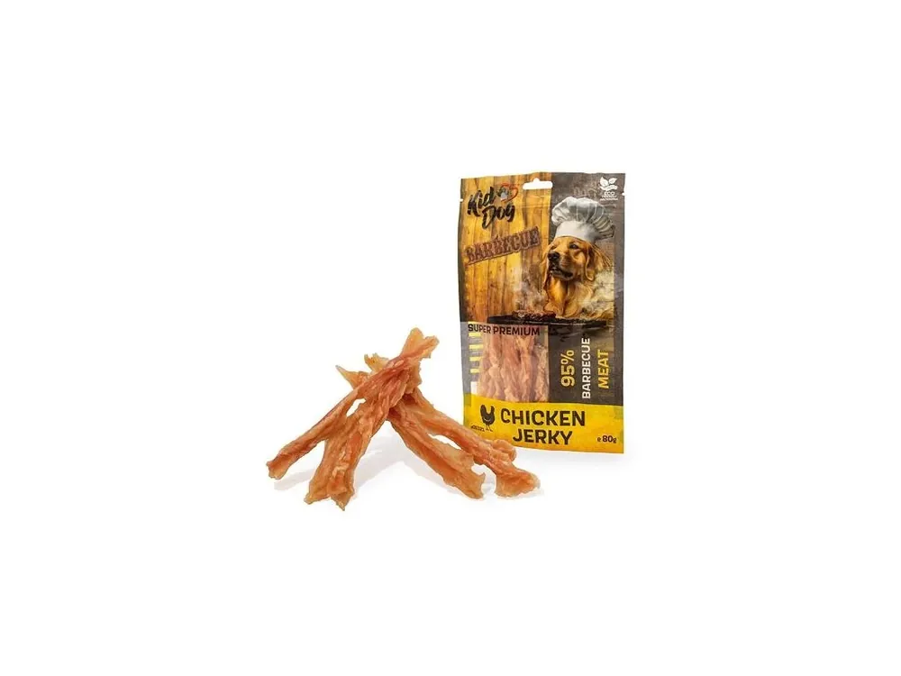 KIDDOG SUPER PREMIUM kuřecí prsa Barbecue, kroucené proužky 80 g Sleva