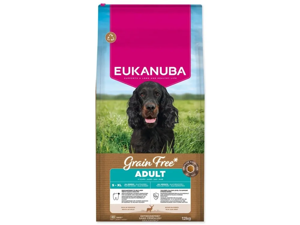 Výprodej Krmivo EUKANUBA Grain Free Adult all breeds rich in venison 12 kg