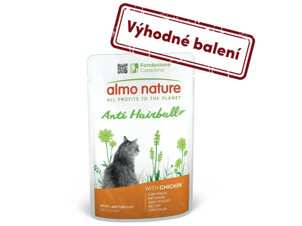 Jen Po Omezenou Doba Almo Nature Holistic Anti-Hairball - Kuře 70g výhodné balení 30ks