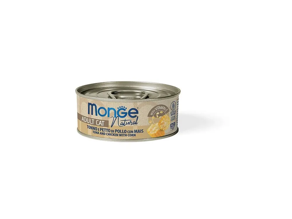 MONGE NATURAL tuňák s kuřecími prsy a kukuřicí pro kočky 80 g Odeslání Ihned
