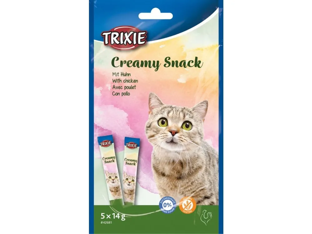 Výhodná Nabídka Creamy, krémová pochoutka pro kočky s kuřecím masem, 5 x 14 g
