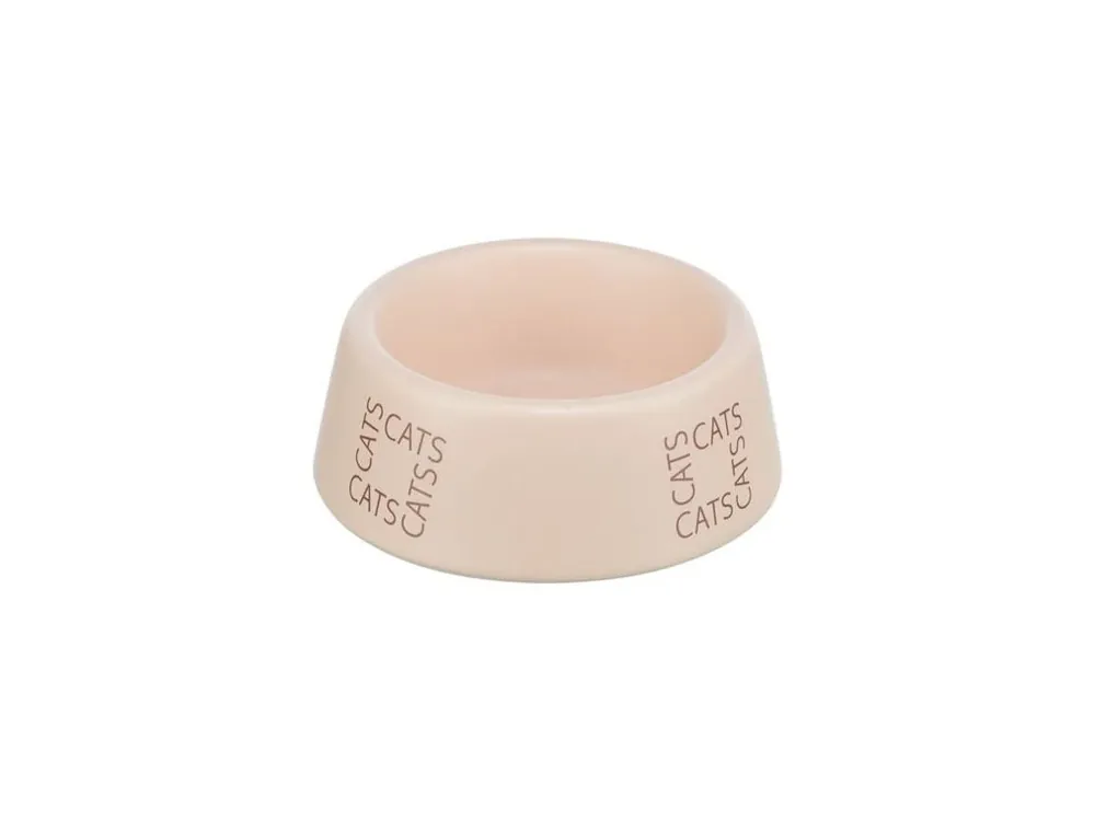 Keramická miska pro kočky s nápisem CATS, 0,15 l/ø 12 cm, růžová Nízká Cena