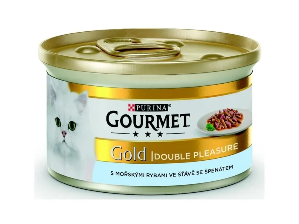 Gourmet Gold Cat konzerva mořské ryby v omáčce se špenátem 85 g Top Prodej