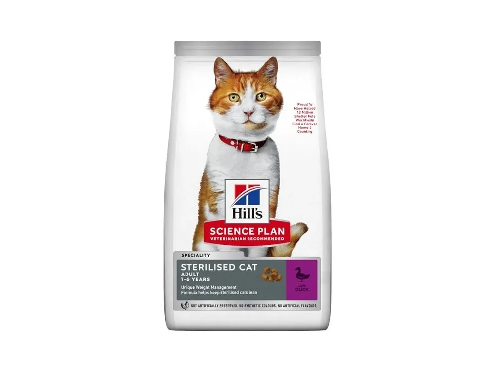 Hill‘s Science Plan Feline Adult Sterilised Cat with Duck 10 kg Přímo Od Výrobce