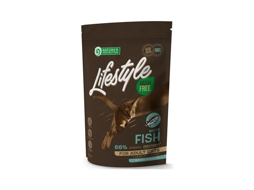 Přímo Od Výrobce Nature‘s Protection Cat Dry LifeStyle GF Adult White Fish 400 g
