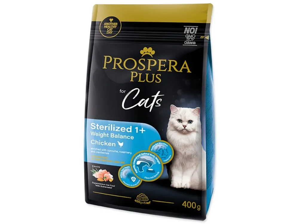 Finální Výprodej Krmivo Prospera Plus Sterilized 1+ Chicken Weight Balance 0,4kg