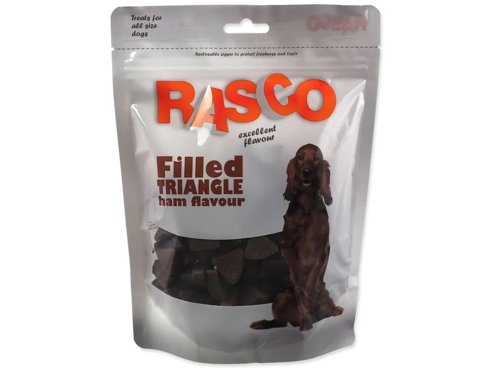 Pochoutka Rasco plněný trojúhelníček šunková příchuť (2,2 cm) 450 g Víkendová Akce