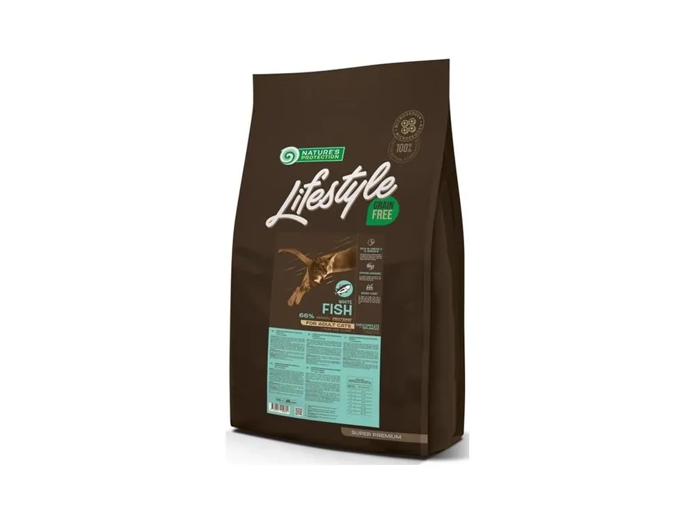 Značkový Nature‘s Protection Cat Dry LifeStyle GF Adult White Fish 7 kg