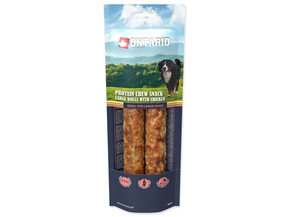Levný Pochoutka Ontario Protein kuře, žvýkací rolka velká (2 ks) 25,4 cm