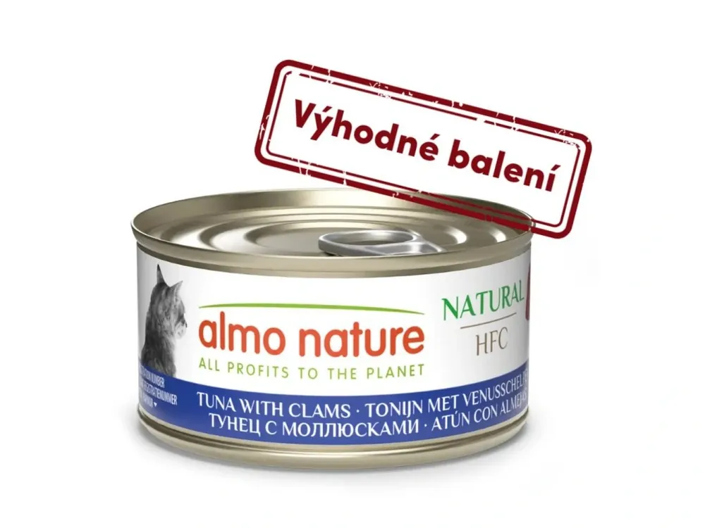 Akční Cena Almo Nature HFC Natural - Tuňák a mušle 70g výhodné balení 24 ks