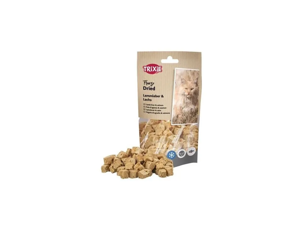 Freeze Dried - mrazem sušené pamlsky s jehněčím a lososem, 25 g Cenová Bomba
