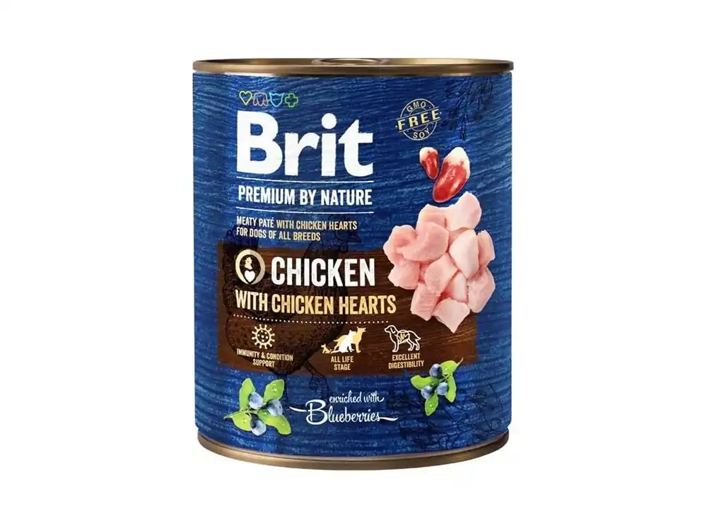 Speciální Cena Brit Premium by Nature Dog konzerva - Chicken with Hearts 800 g