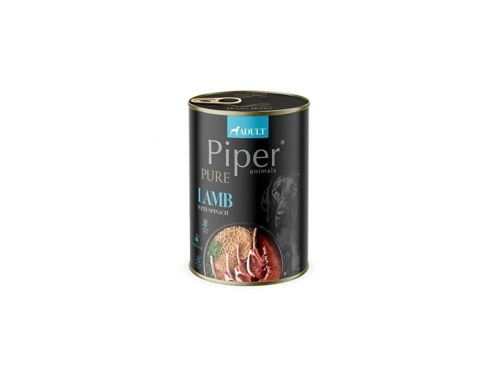 Výprodej NEW PIPER PURE čisté jehněčí a špenát, konzerva pro psy 400 g