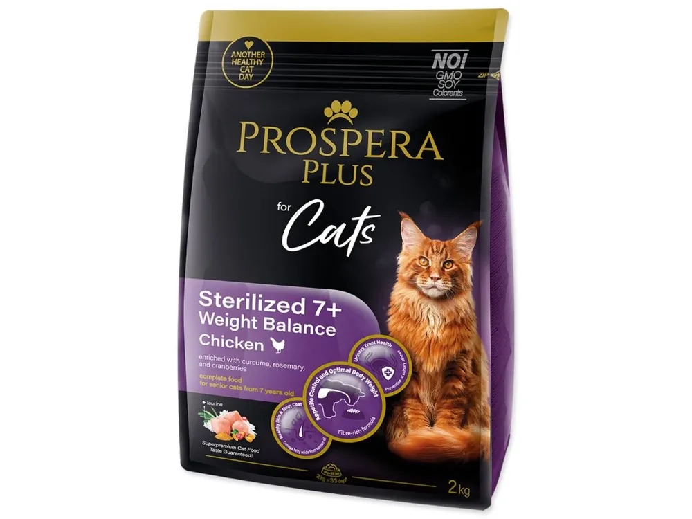 Krmivo Prospera Plus Sterilized 7+ Chicken Weight Balance 2kg Akční Cena